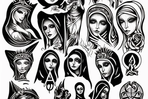 satanic Virgin Mary tattoo idea