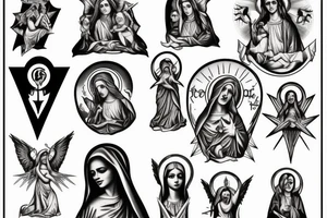 satanic Virgin Mary tattoo idea