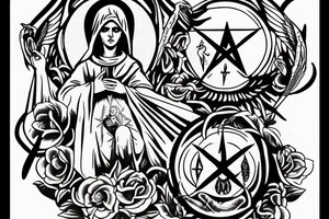 satanic Virgin Mary tattoo idea