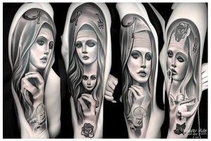satanic Virgin Mary tattoo idea