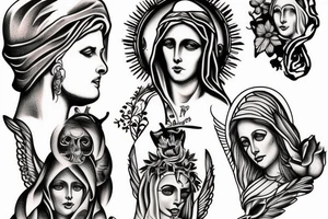 satanic Virgin Mary tattoo idea