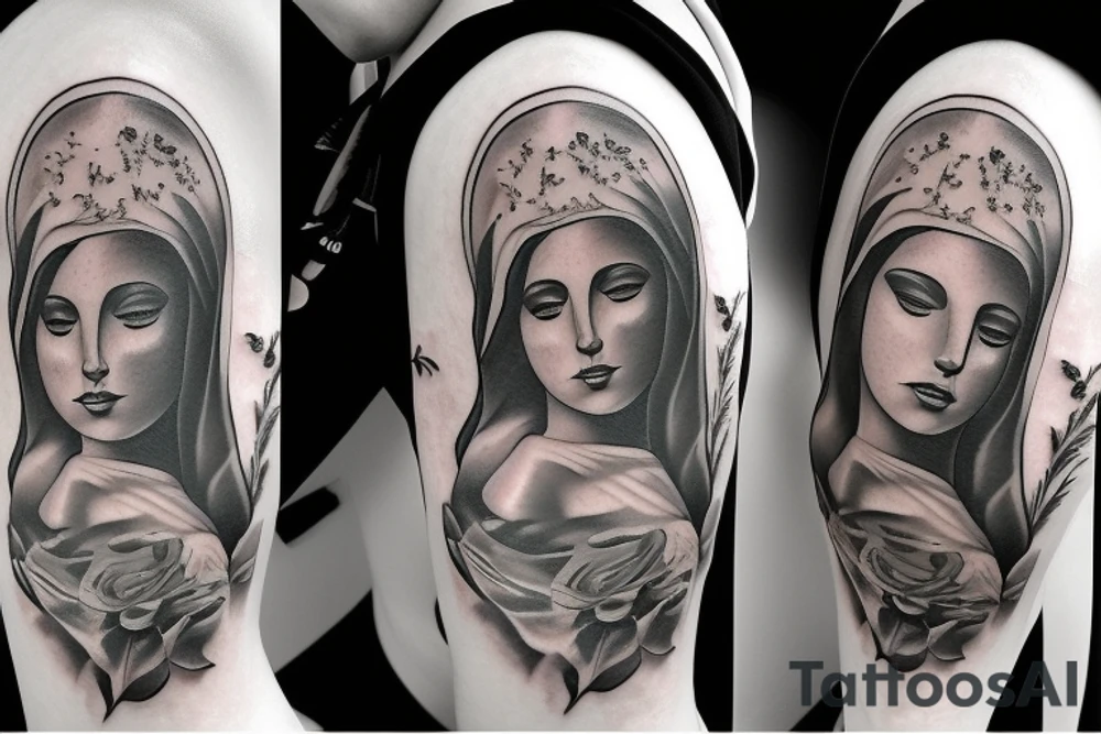 devil virgin Mary tattoo idea