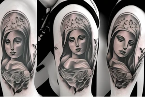 devil virgin Mary tattoo idea