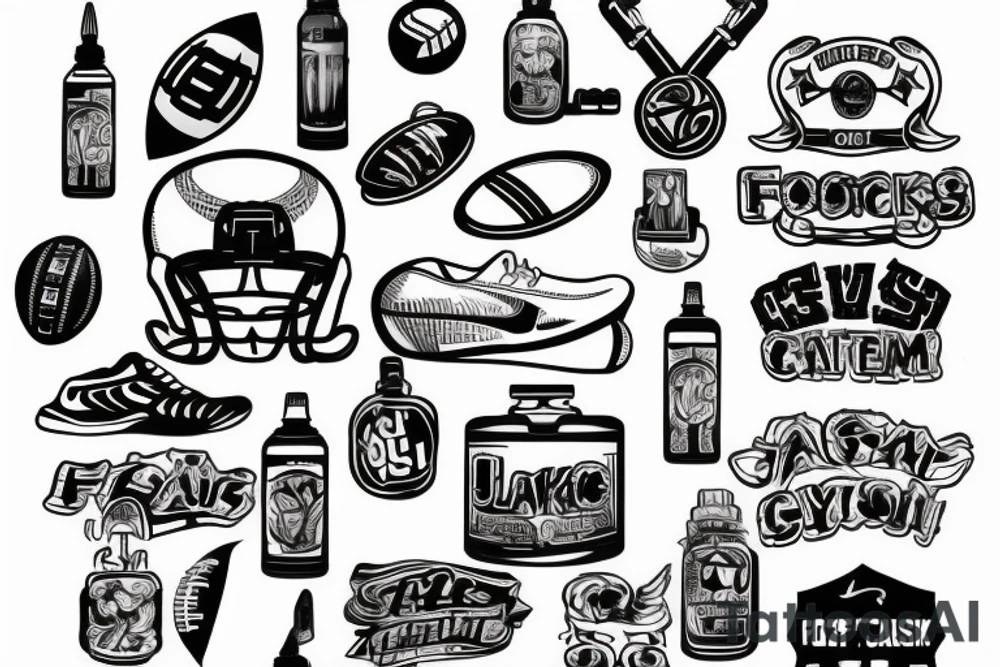 Gym, football, cash tattoo idea