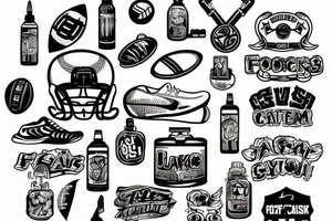 Gym, football, cash tattoo idea