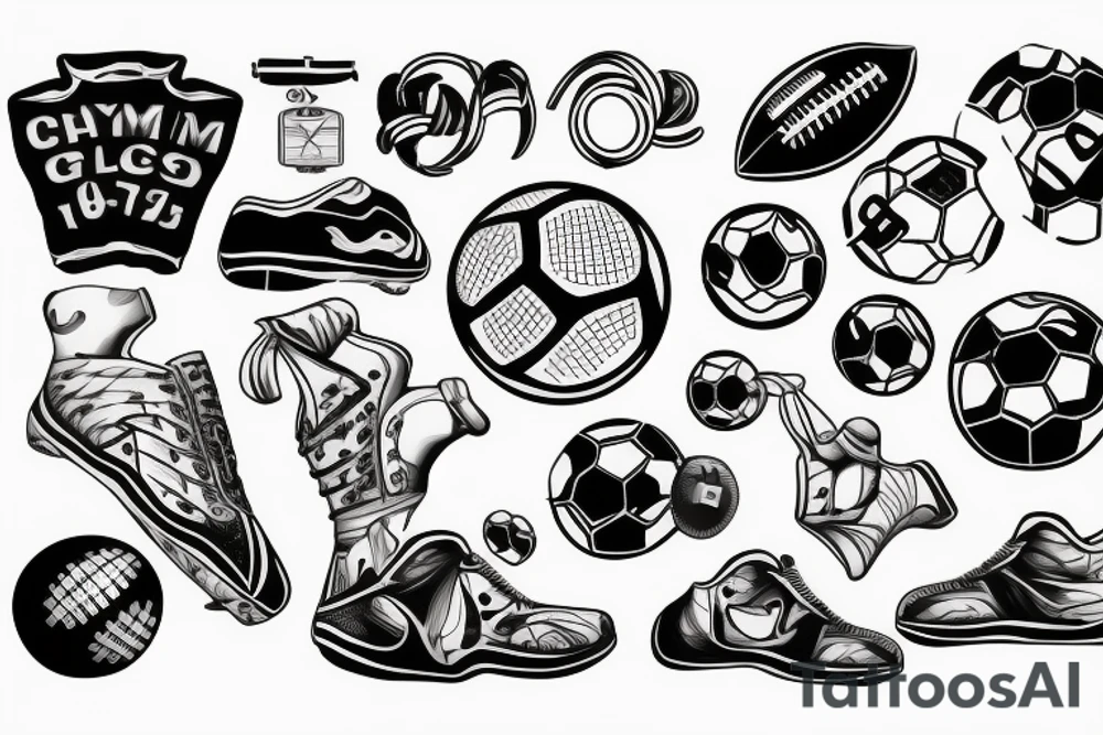 Gym, football, cash tattoo idea