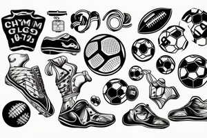 Gym, football, cash tattoo idea