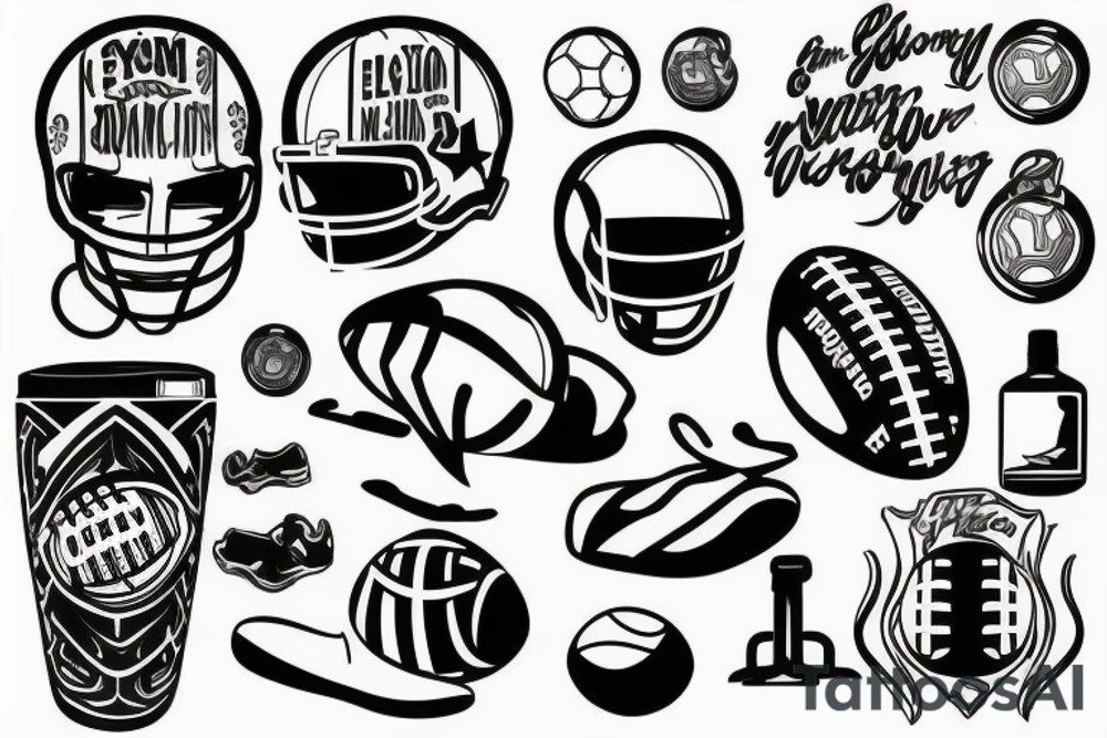 Gym, football, cash tattoo idea