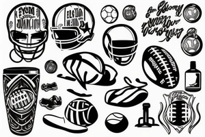 Gym, football, cash tattoo idea