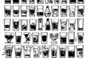 Whiskey glass with ice cubes tattoo idea