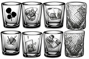 Scotch glass with ice cubes tattoo idea