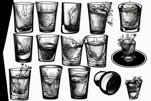 Scotch glass with ice cubes tattoo idea