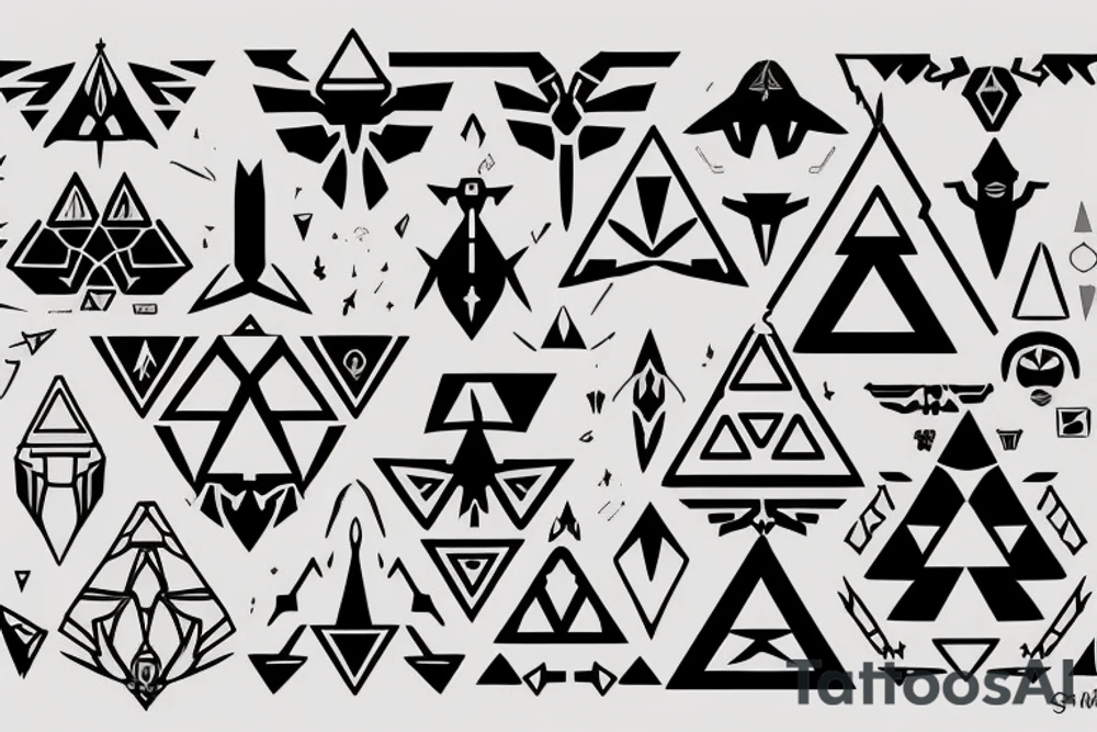 Legend of Zelda, sheikah technology, Master sword, Triforce, Ganon tattoo idea