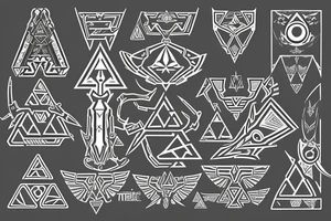 Legend of Zelda, sheikah technology, Master sword, Triforce, Ganon tattoo idea