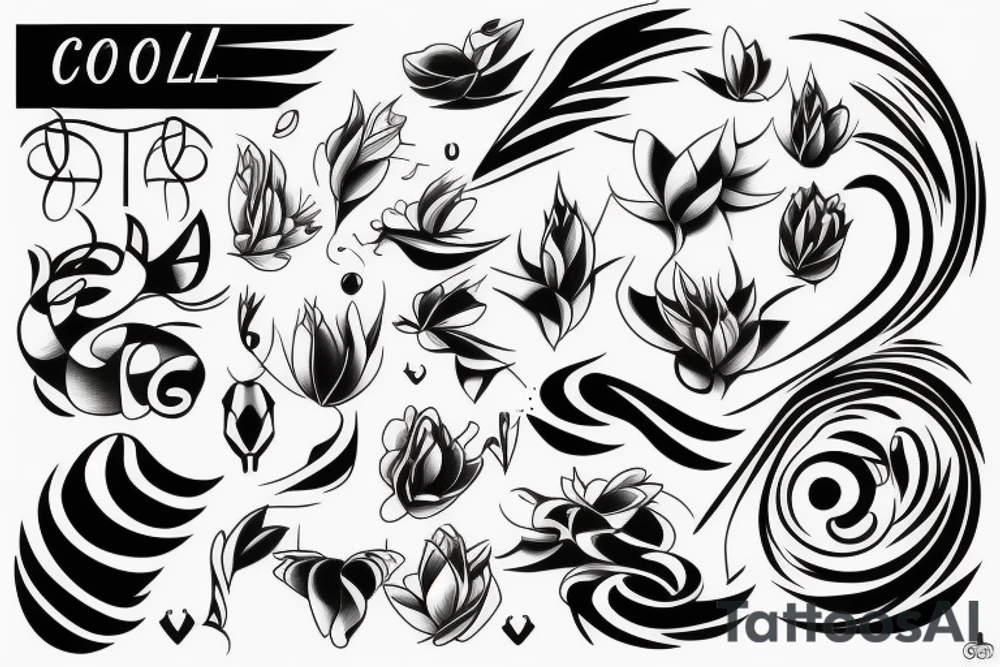 simple cool designes with lines tattoo idea