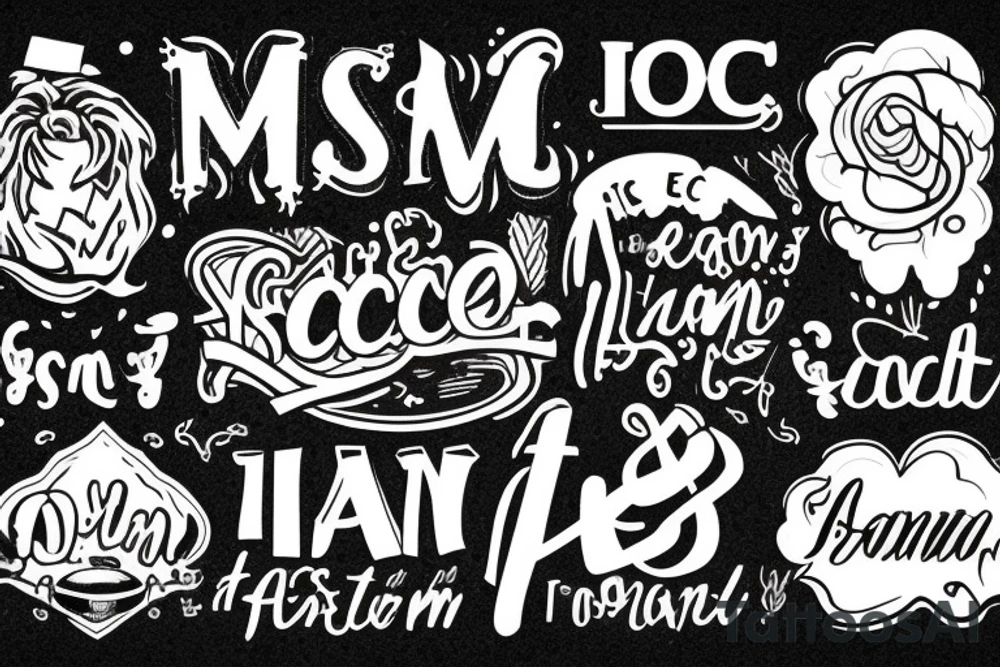 The name ISAAC in creative text tattoo idea