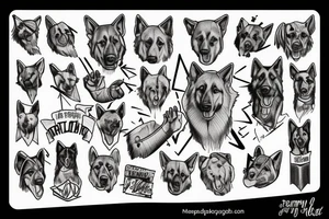 Adoption, struggle, triumph, courage, death, German shepherd, god tattoo idea
