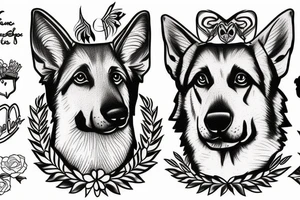 German shepherd protecting human tattoo idea