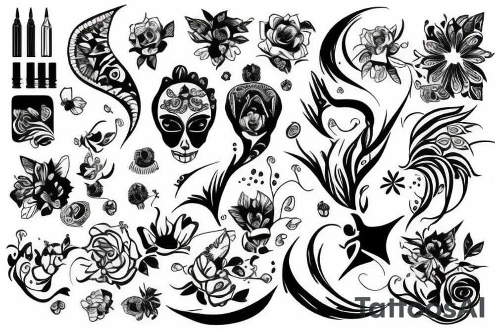 Złamany samurajski miecz tattoo idea