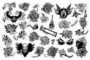 Złamany samurajski miecz tattoo idea