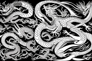 a dragon flying with his shadow under him tattoo idea