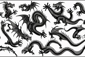 a dragon flying over his own shadow tattoo idea
