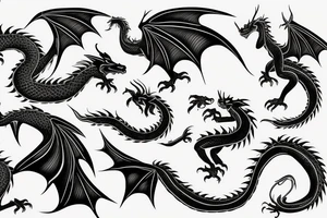 a dragon flying over his own shadow tattoo idea