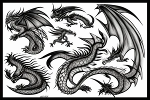 one dragon flying over his own shadow tattoo idea