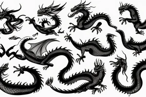 one dragon flying over his own shadow tattoo idea
