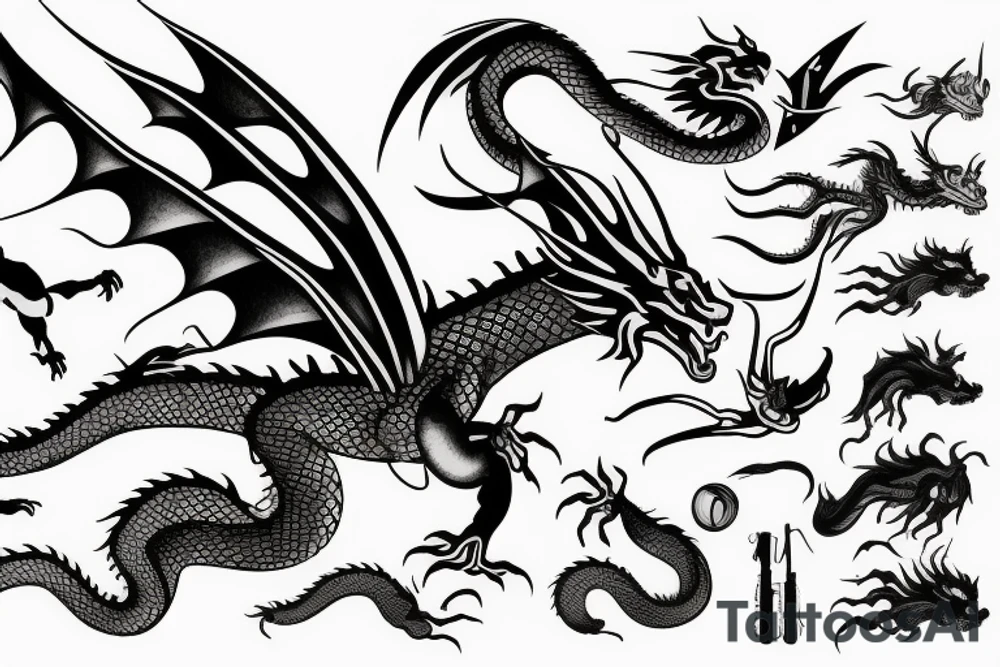one dragon flying, his shadow reflecting under him tattoo idea one dragon flying, his shadow reflecting under him tattoo idea