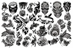 Sleeve style based on power, strength, passion and victory tattoo idea