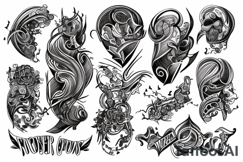 Sleeve style based on power, strength, passion and victory tattoo idea
