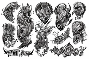 Sleeve style based on power, strength, passion and victory tattoo idea