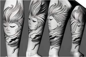 Phoenix with clouds around tattoo idea