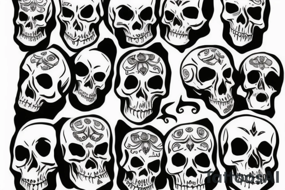 skull sleeve tattoo idea