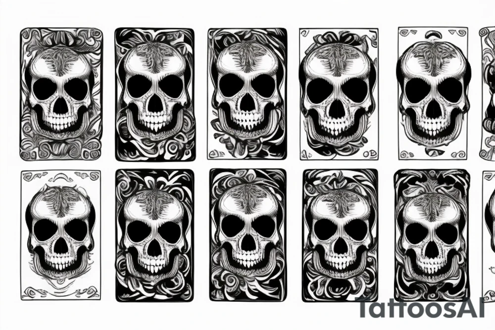 skull cards sleeve tattoo idea