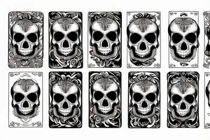 skull cards sleeve tattoo idea