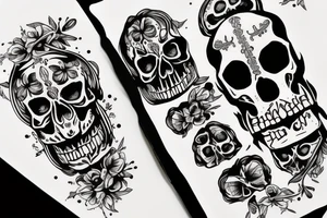 skull cards sleeve tattoo idea