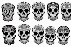 skull and cards sleeve tattoo idea