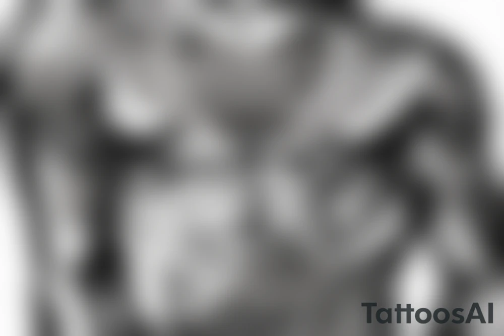 Mighty muscle male Angel with sword tattoo idea