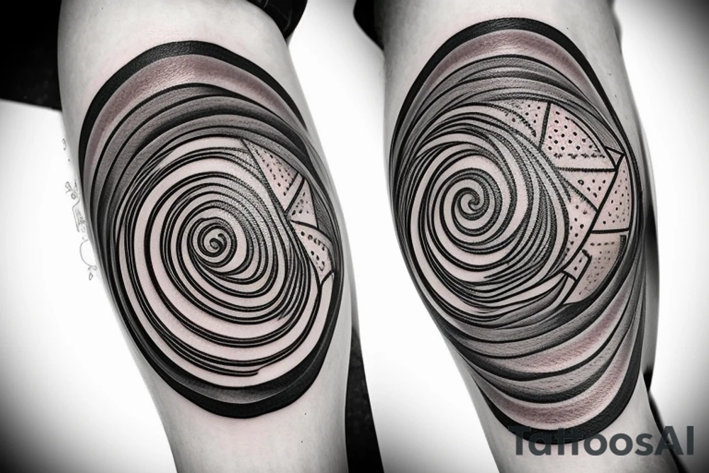 Sand spiral with money tattoo idea