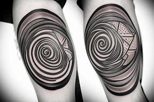 Sand spiral with money tattoo idea
