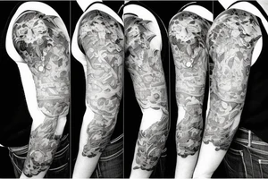 Thoughtful and depressed and a full sleeve. tattoo idea