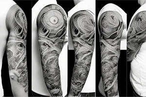 Thoughtful and depressed and a full sleeve. tattoo idea