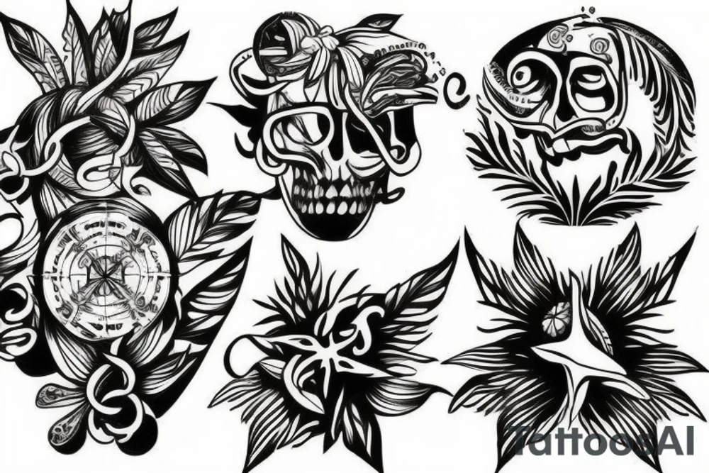 The Caribbean island chain tattoo idea