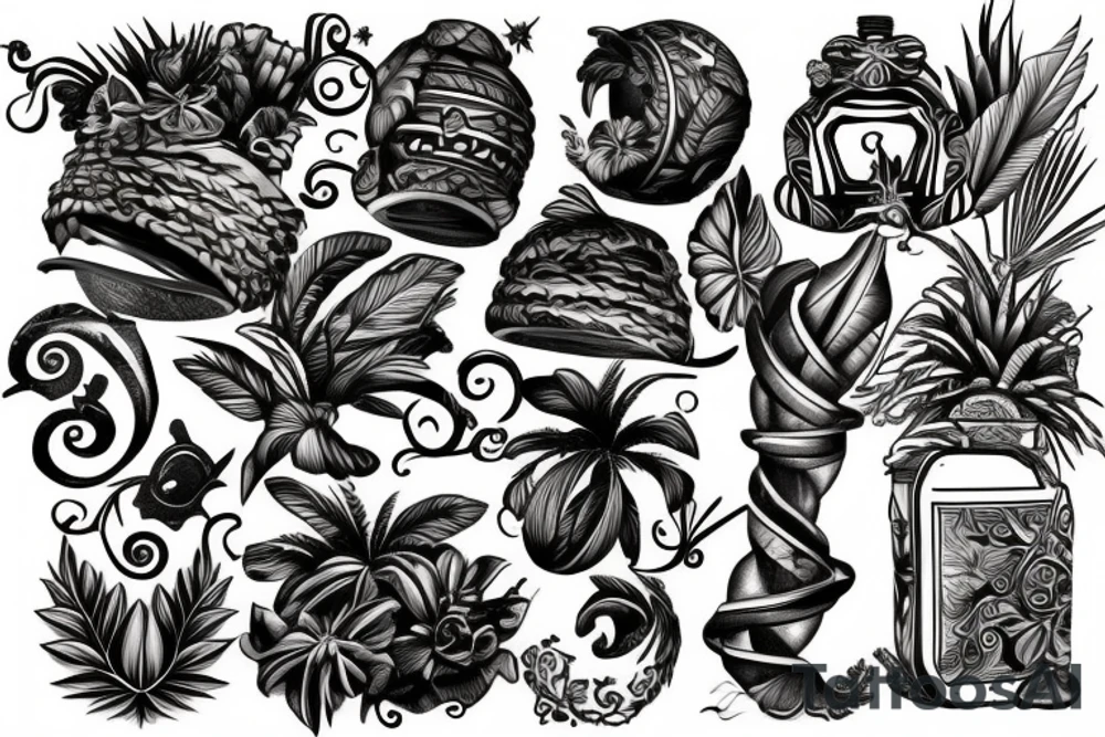 The Caribbean island chain tattoo idea