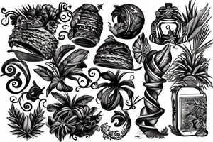 The Caribbean island chain tattoo idea