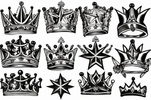 crown and star tattoo idea