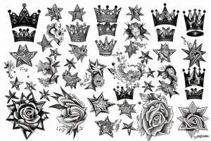 crown and star tattoo idea
