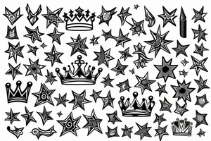 crown and star tattoo idea